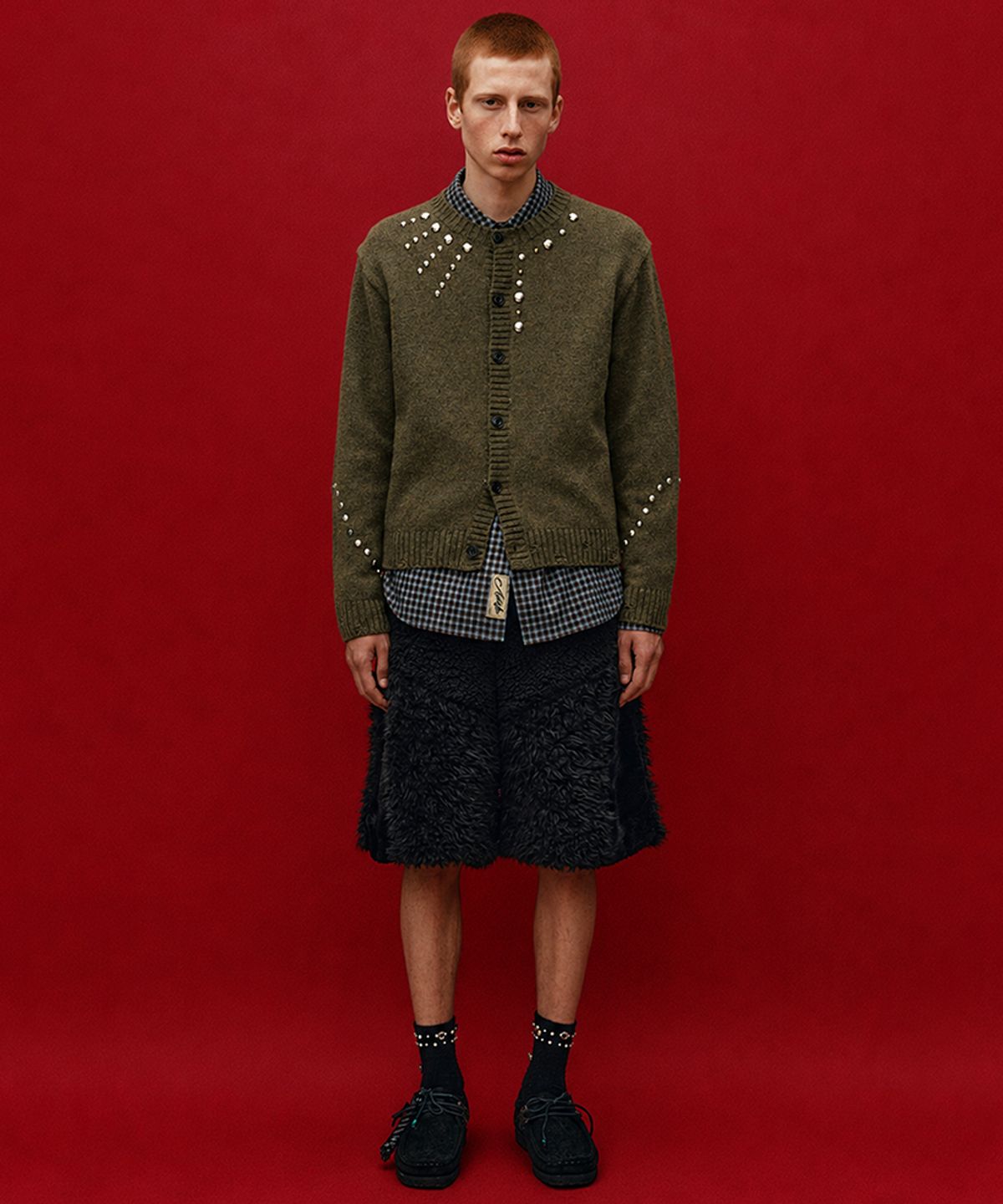 앤더슨벨(ADSB ANDERSSON BELL) ROGHEN STUDDED CARDIGAN (MOSS KHAKI)