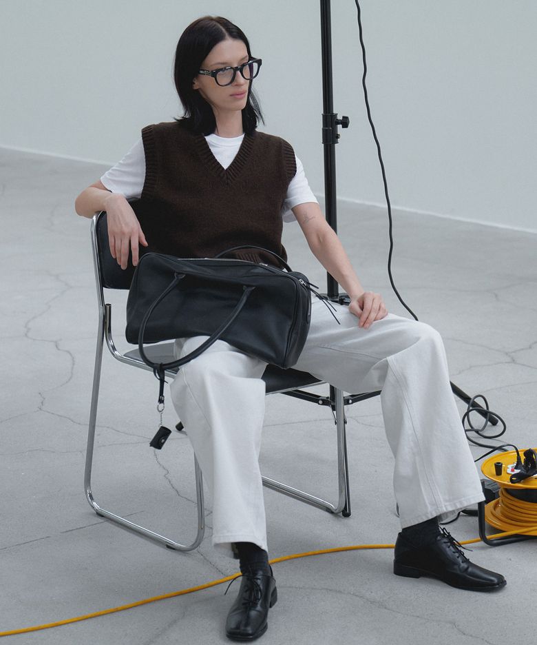 Josh Wool Knit Vest_Kakao