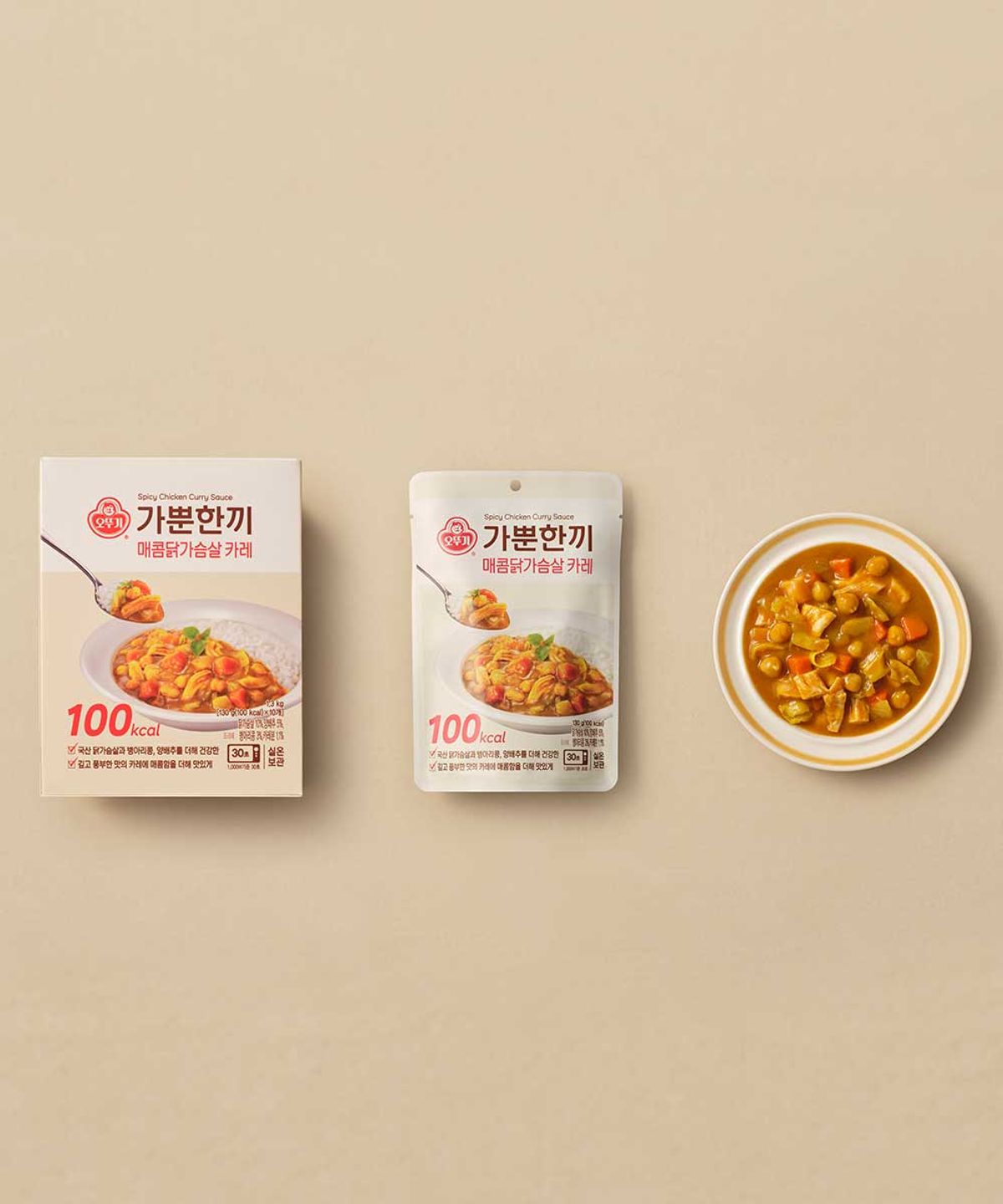 오뚜기(OTOKI) 가뿐한끼 매콤 닭가슴살 카레 130g 20개