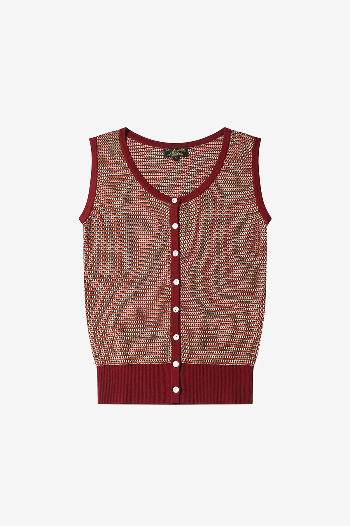 르몽생미셸(LE MONT ST MICHEL) GIORGIA – SLEEVELESS CARDIGAN_Burgundy
