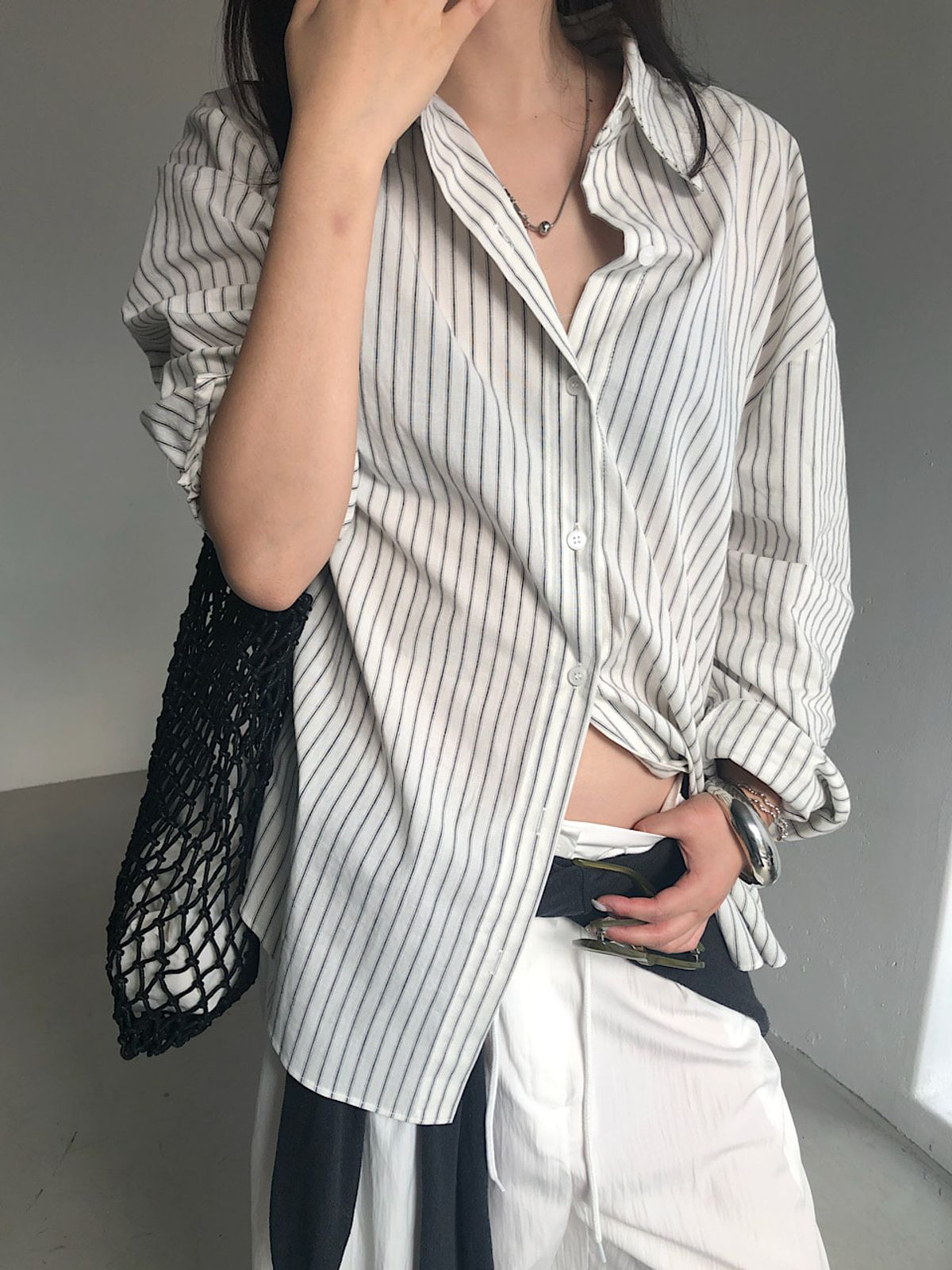 아포엠(APOEM) PIN STRIPE OVER SHIRT (2C)