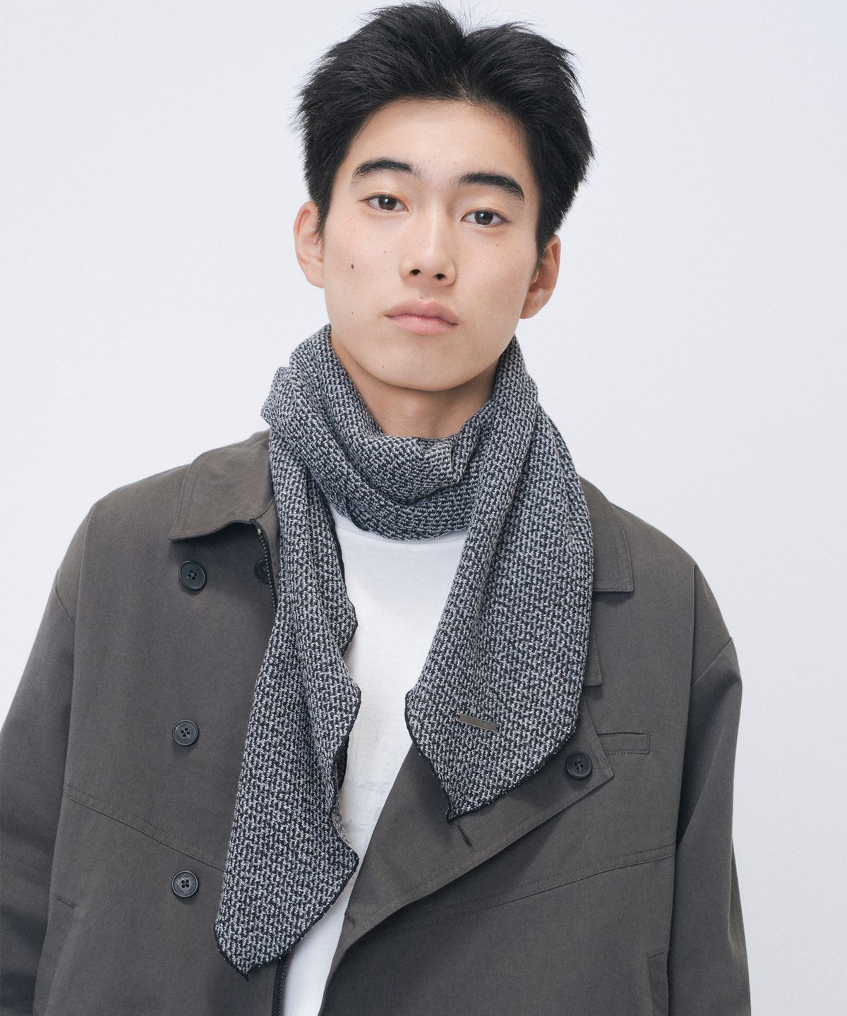미세키서울 맨(MISEKISEOUL MEN) Mixed texture scarf BLACK