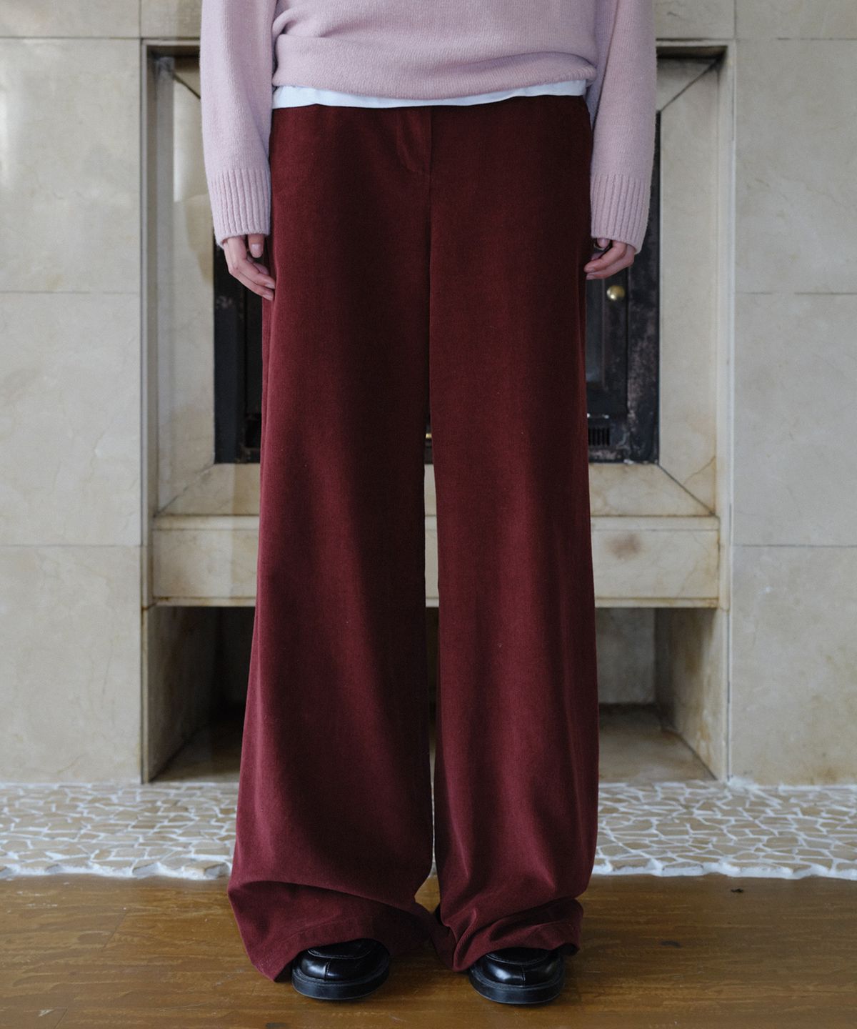 엔오르(EN OR) CORDUROY STRAIGHT PANTS - WINE