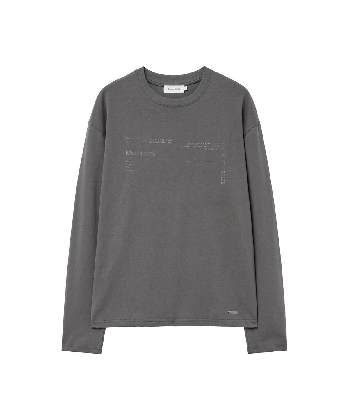 미세키서울 맨(MISEKISEOUL MEN) Typo layout long sleeve CHARCOAL