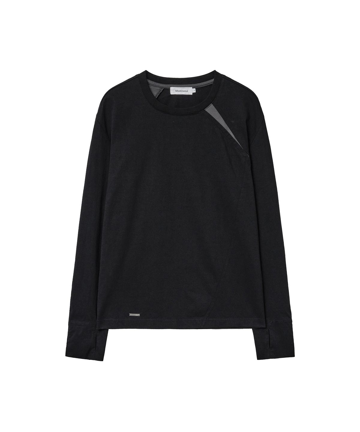 미세키서울 맨(MISEKISEOUL MEN) Curved panel contrast long sleeve BLACK