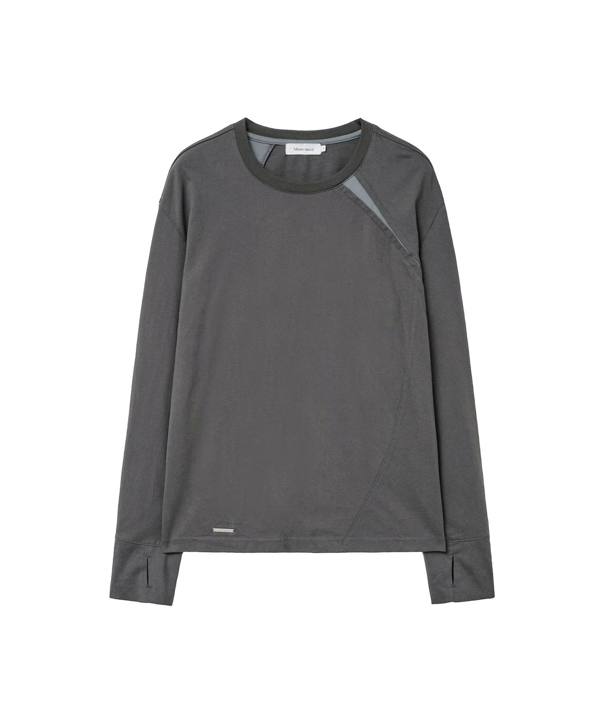 미세키서울 맨(MISEKISEOUL MEN) Curved panel contrast long sleeve CHARCOAL