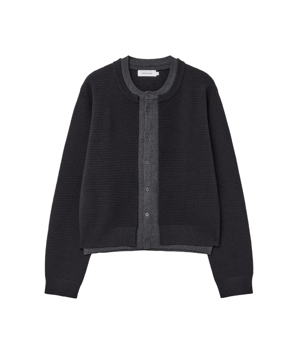 미세키서울 맨(MISEKISEOUL MEN) Double texture layered cardigan BLACK
