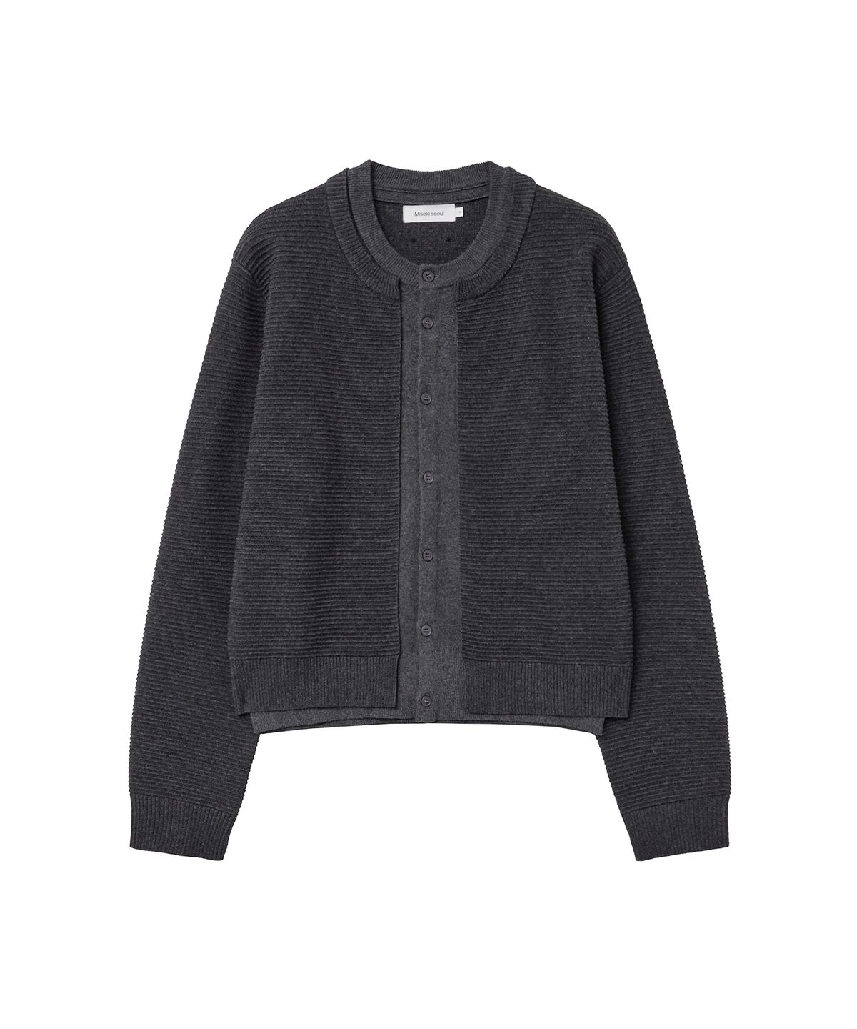 미세키서울 맨(MISEKISEOUL MEN) Double texture layered cardigan CHARCOAL
