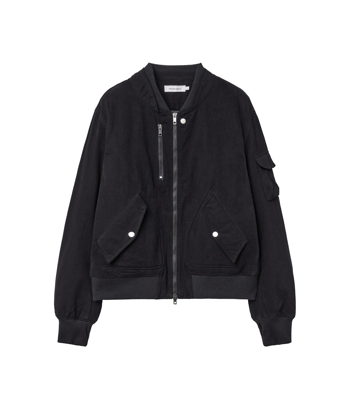 미세키서울 맨(MISEKISEOUL MEN) Double neck padded ma-1 jacket BLACK