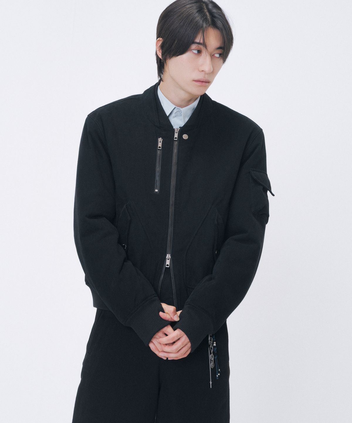 미세키서울 맨(MISEKISEOUL MEN) Double neck padded ma-1 jacket BLACK