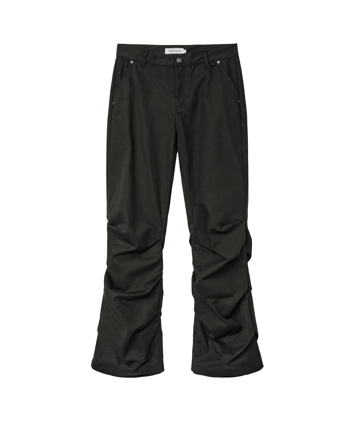 미세키서울 맨(MISEKISEOUL MEN) Shirring detail bootscut pants BLACK