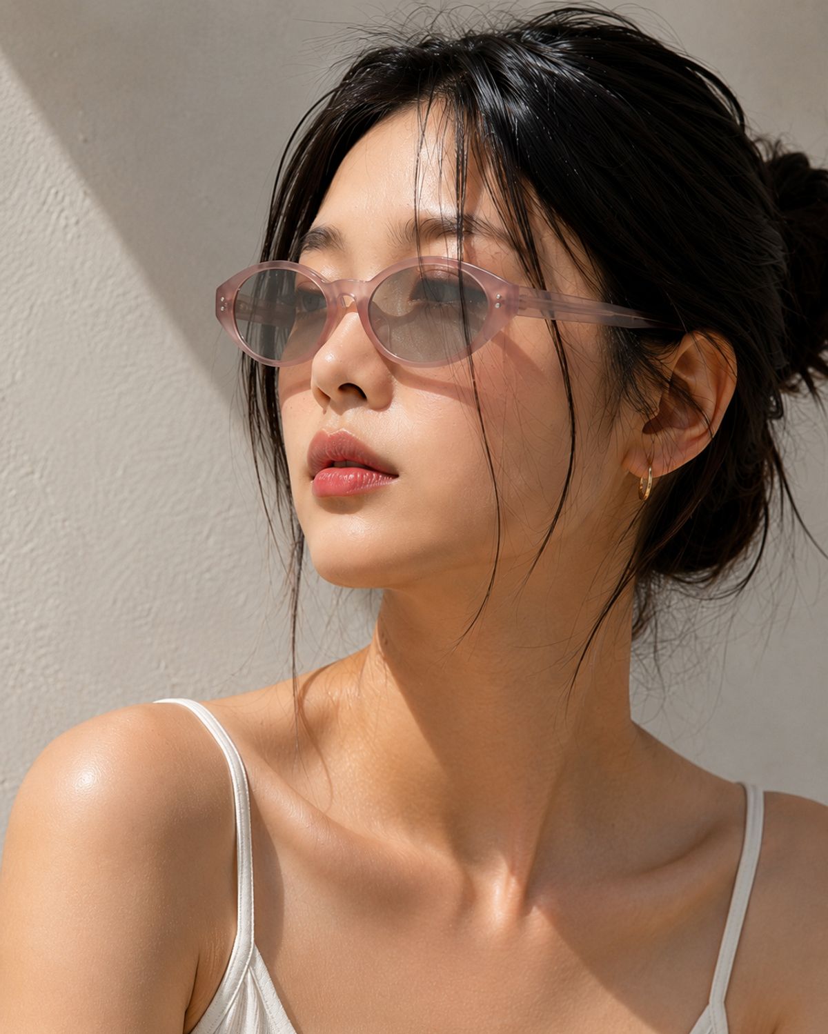투디터(2DITOR) OSA 슬림 오벌 자외선차단 패션 선글라스 나일론 틴트 렌즈 C4 핑크