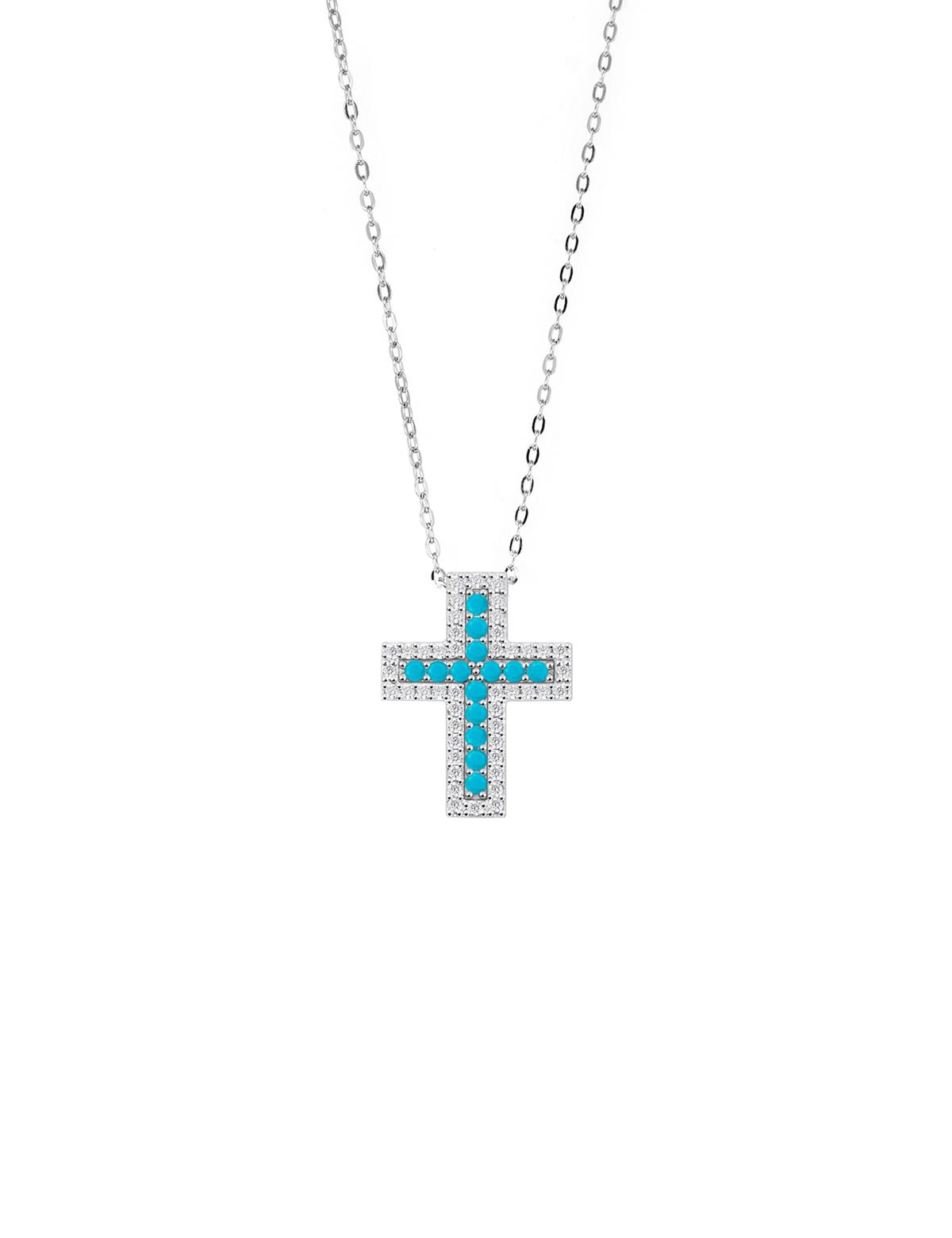 아이스볼(ICEBALL) Ice croce necklace turquoise (WG)