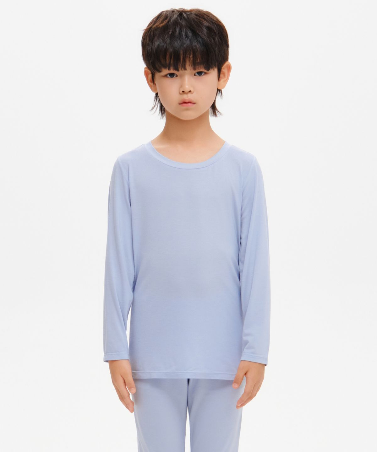 무신사 스탠다드 키즈(MUSINSA STANDARD KIDS) [힛탠다드] 크루 넥 긴소매 언더셔츠 [블루 그레이]