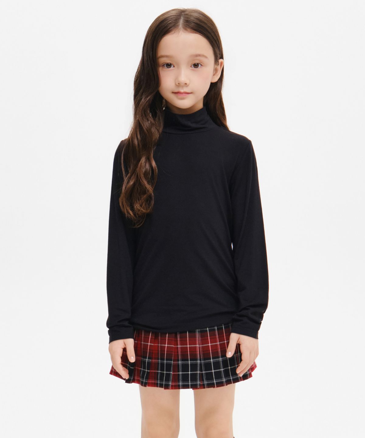 무신사 스탠다드 키즈(MUSINSA STANDARD KIDS) [힛탠다드] 터틀 넥 긴소매 언더셔츠 [블랙]