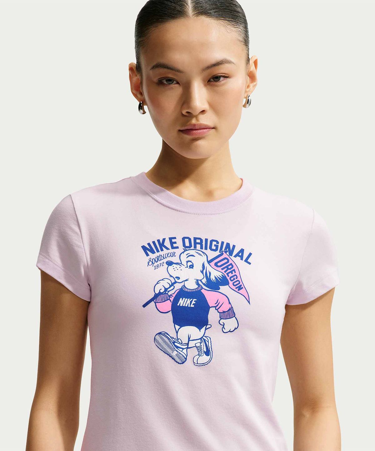 나이키(NIKE) 스포츠웨어 칠 니트 슬림 모드 크롭 티셔츠 W - 블리치트 라일락 / IM6415-583