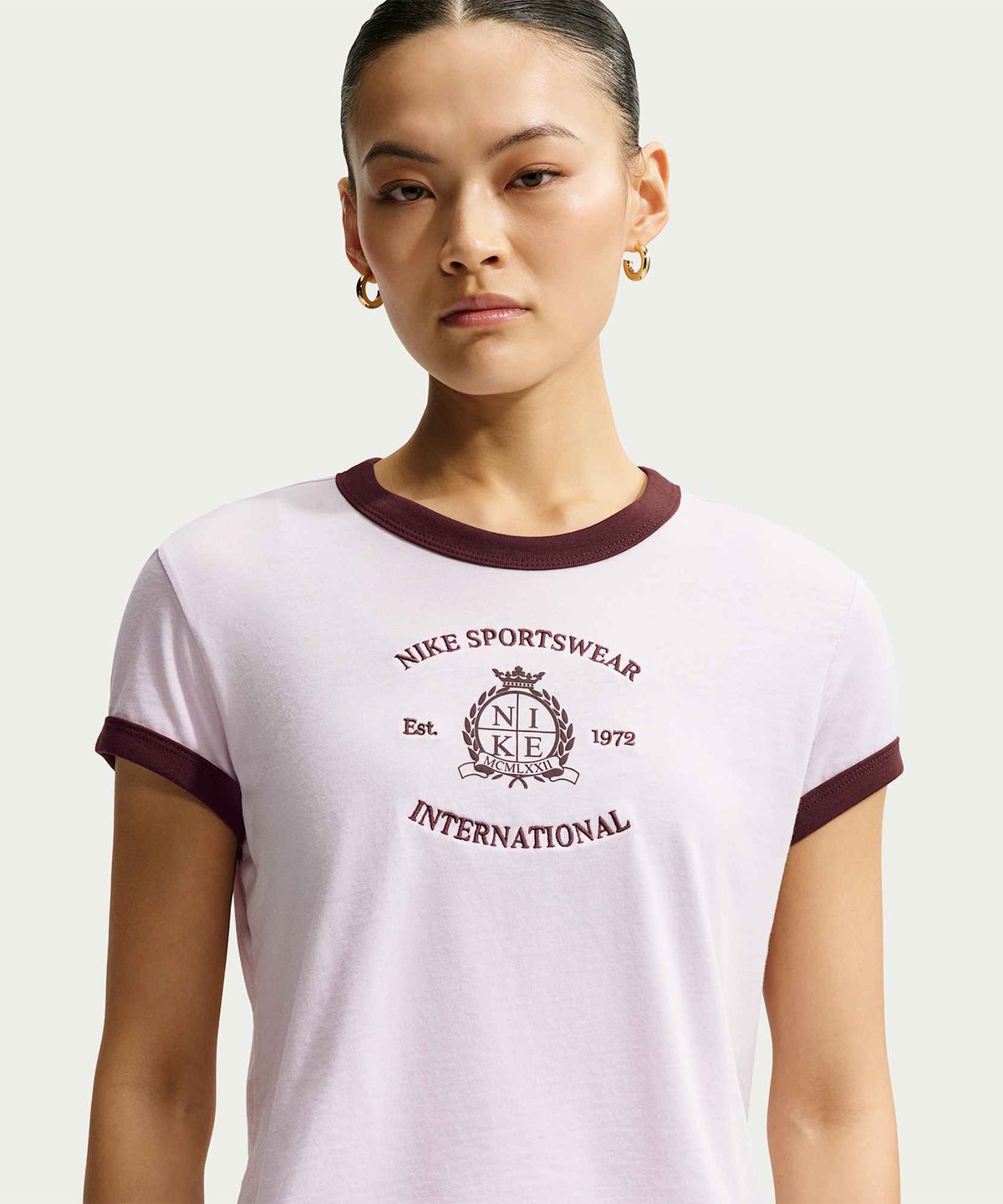 나이키(NIKE) 스포츠웨어 링거 티셔츠 W - 블리치트 라일락:미스틱 데이츠 / IV5500-583