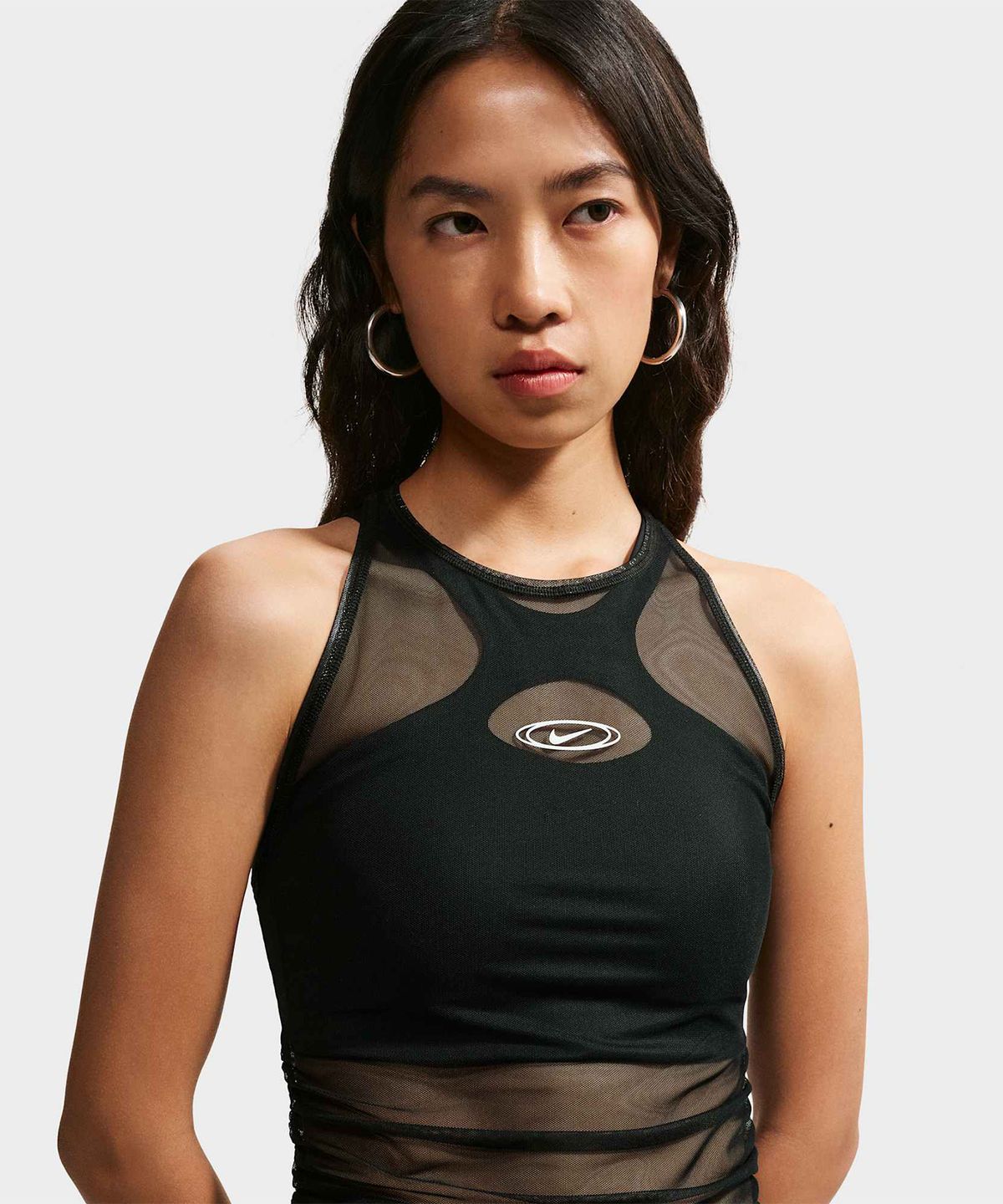 나이키(NIKE) 스포츠웨어 타이트 시어 탱크 탑 W - 블랙:화이트 / IU2648-010