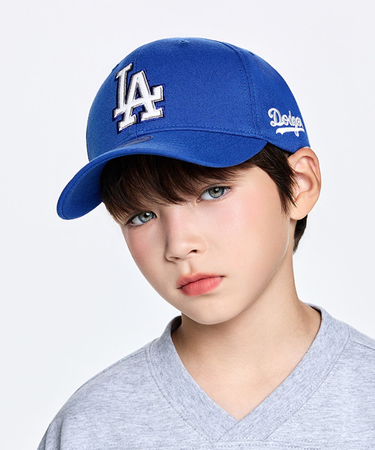 엠엘비 키즈(MLB KIDS) 시그니처 빅로고 스트럭쳐 볼캡 LA (Blue)