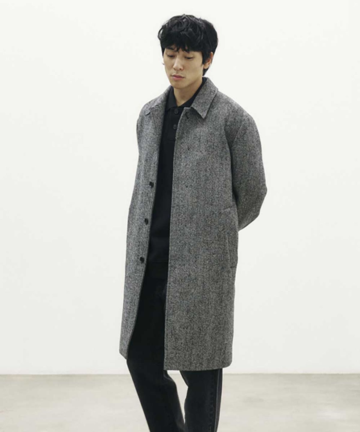 파렌하이트(FAHRENHEIT) 헤링본 발마칸 코트 (FJLAX7337)