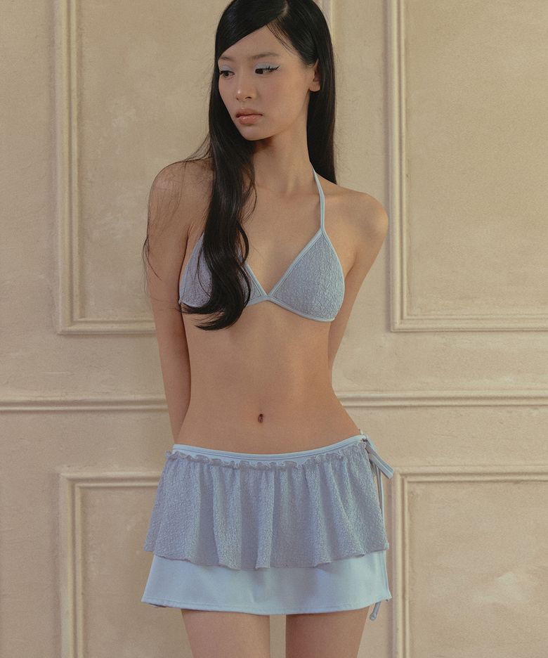 레이스 레이어드 스커트 커버업 (Baby Blue)