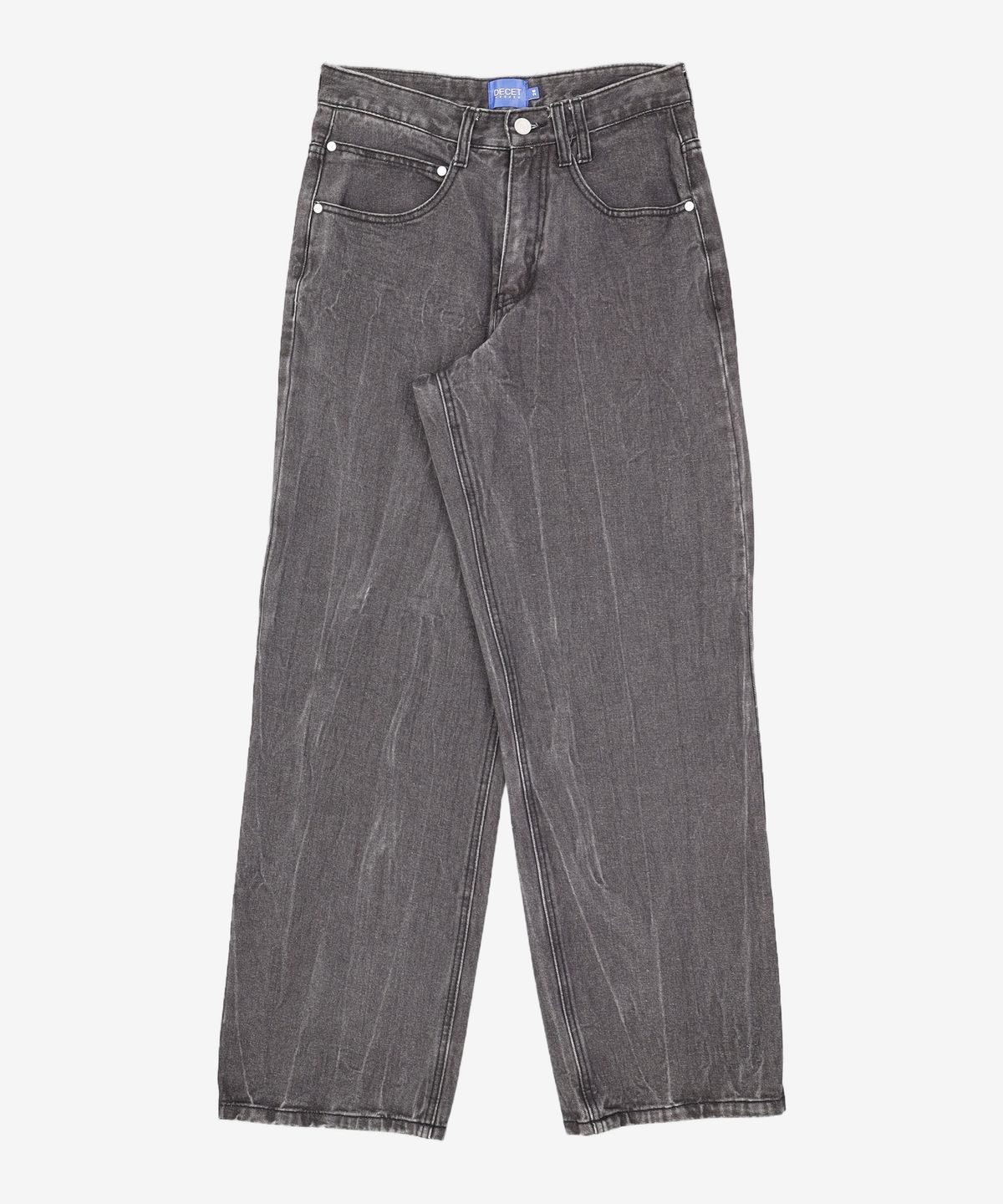 데케트(DECET) Mid Rise Wide Jeans DCPT027AshBlack 26