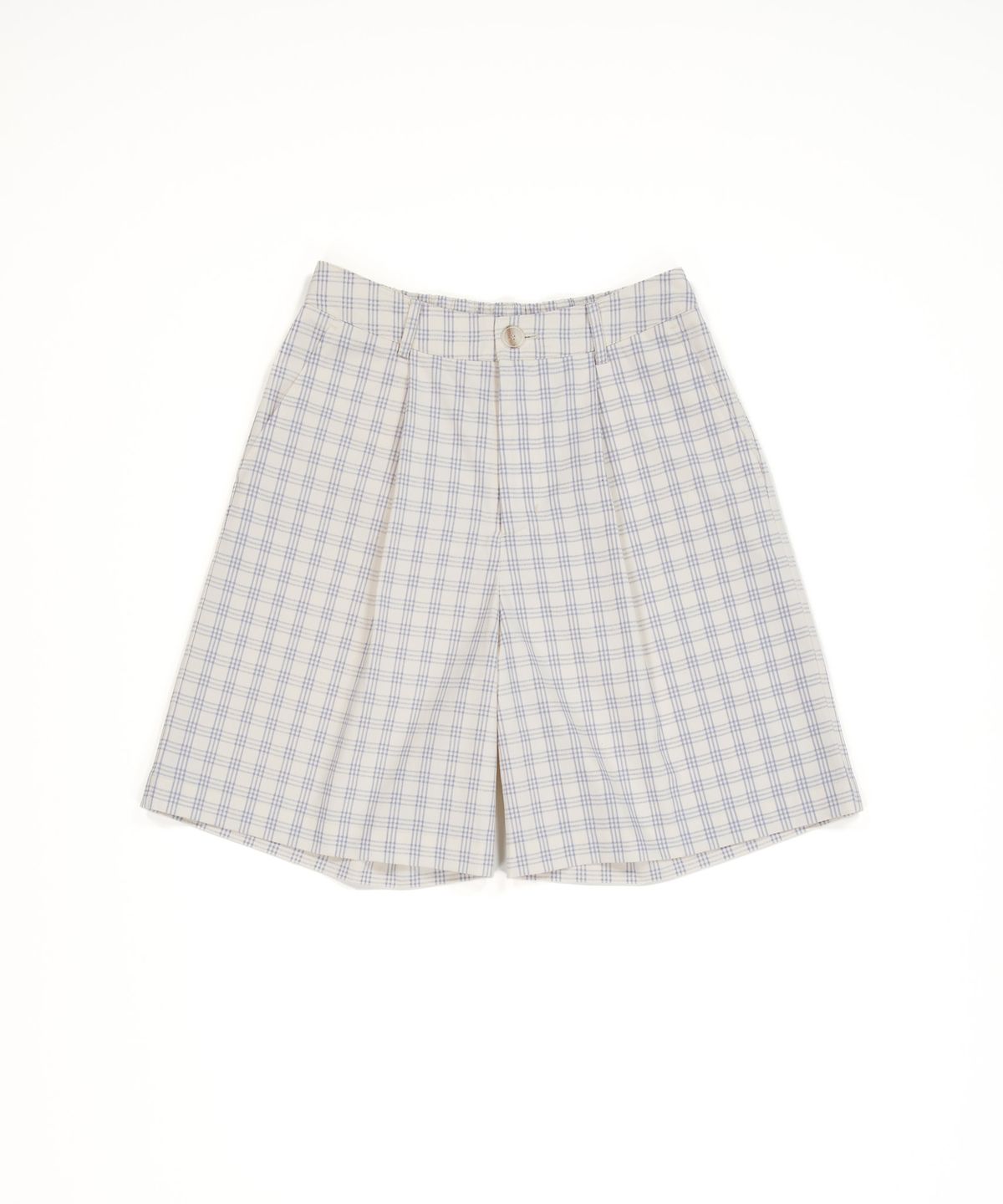 얼디르(EOLTR) Cotton Wide Banding Shorts, Blue Check