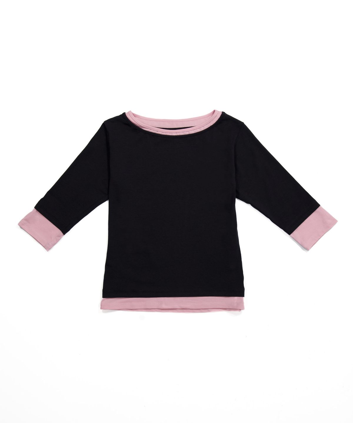 얼디르(EOLTR) Boat Neck Double Layered T-shirt, Dark Gray