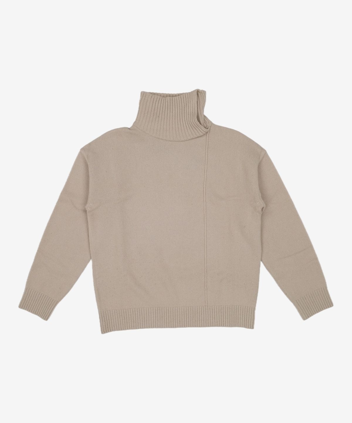 인사일런스(INSILENCE) 슬릿 하이넥 니트 GREY BEIGE M