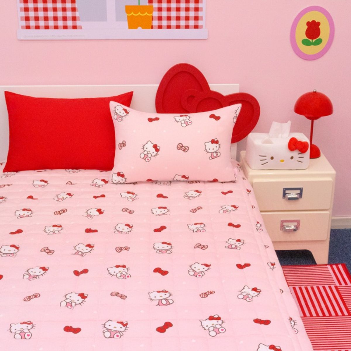 나라홈데코(NARAHOMEDECO) 산리오 헬로키티 워싱패드 레드클래식