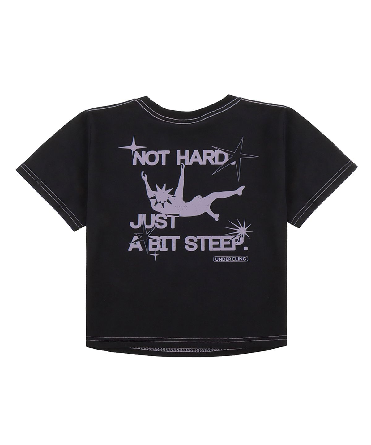 언더클링(UNDERCLING) NOT HARD 크롭 그래픽 티셔츠 (블랙)