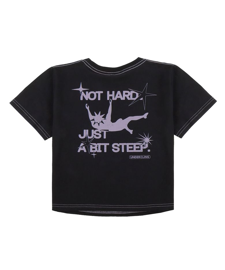 NOT HARD 크롭 그래픽 티셔츠 (블랙)