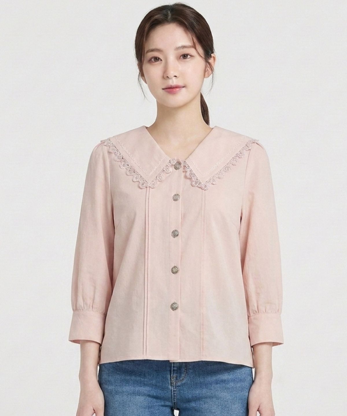 에꼴드파리(ECOLEDEPARIS) 레이스 카라 블라우스_RB34WBAM07Z