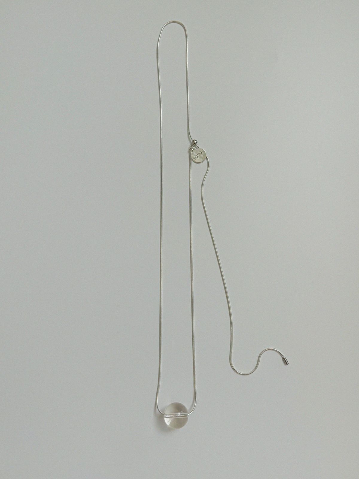 소수(SOSOO) Bold Point Gemstone Long Necklace [Clear]
