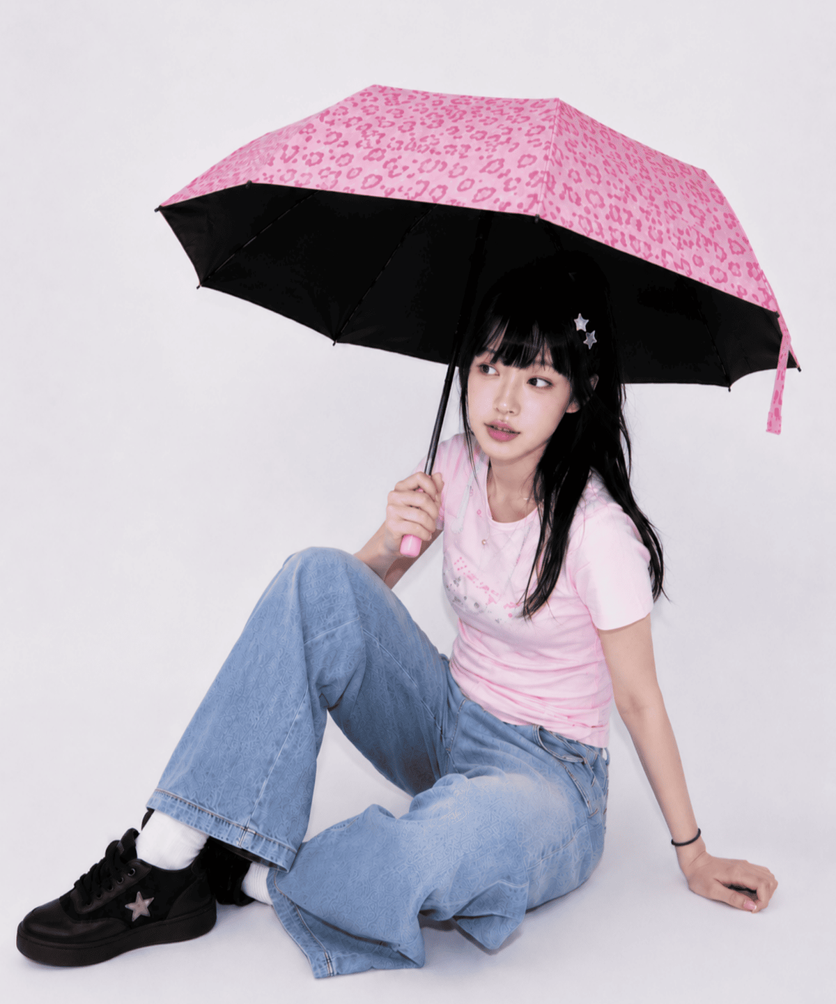 오이이오(OEEO) 핑크 호피 양우산