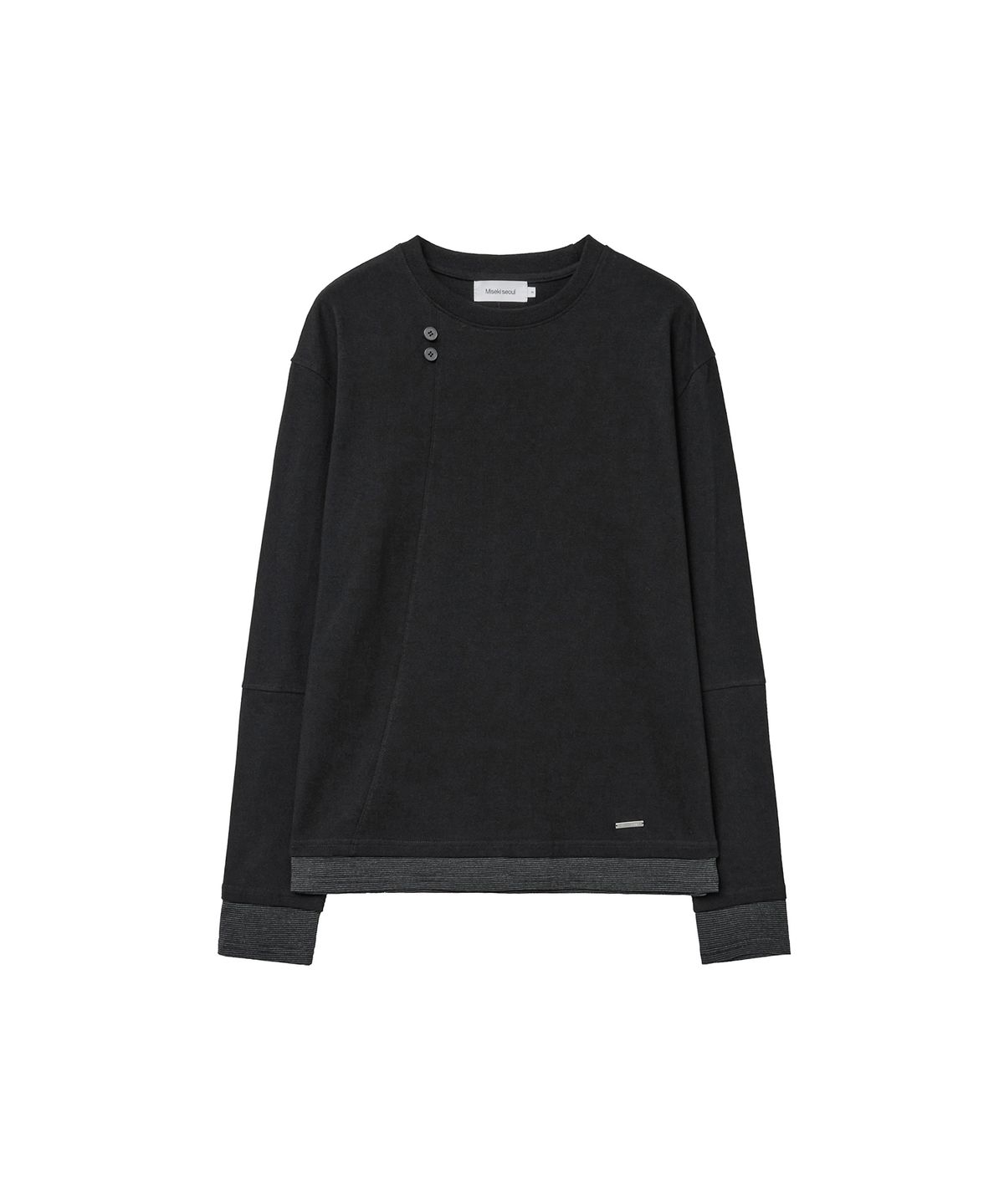 미세키서울 맨(MISEKISEOUL MEN) Stripe cuff layered long sleeve BLACK
