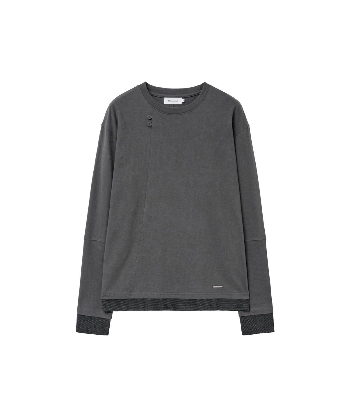 미세키서울 맨(MISEKISEOUL MEN) Stripe cuff layered long sleeve CHARCOAL