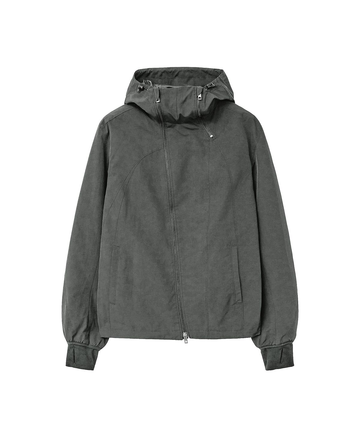 미세키서울 맨(MISEKISEOUL MEN) Diagonal zip structural shell parka CHARCOAL