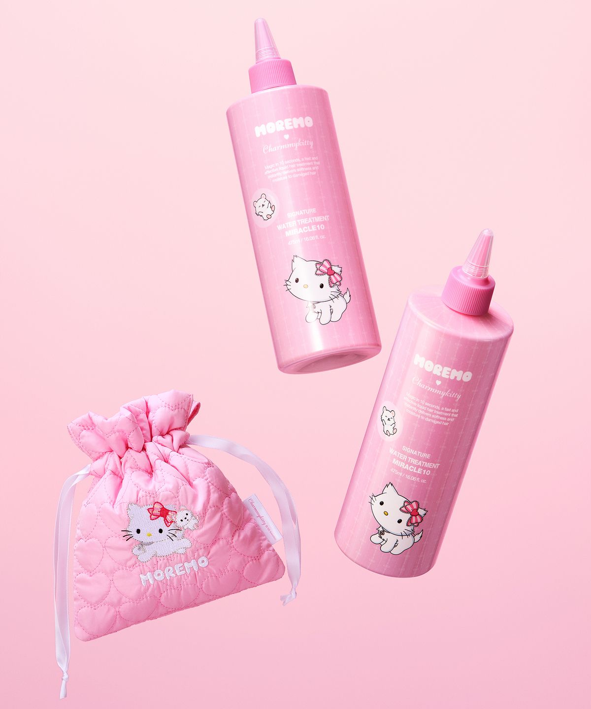 모레모(MOREMO) [챠미키티 에디션] 모레모 워터 트리트먼트 475ml 기획 (+50ml+스트링 파우치 )