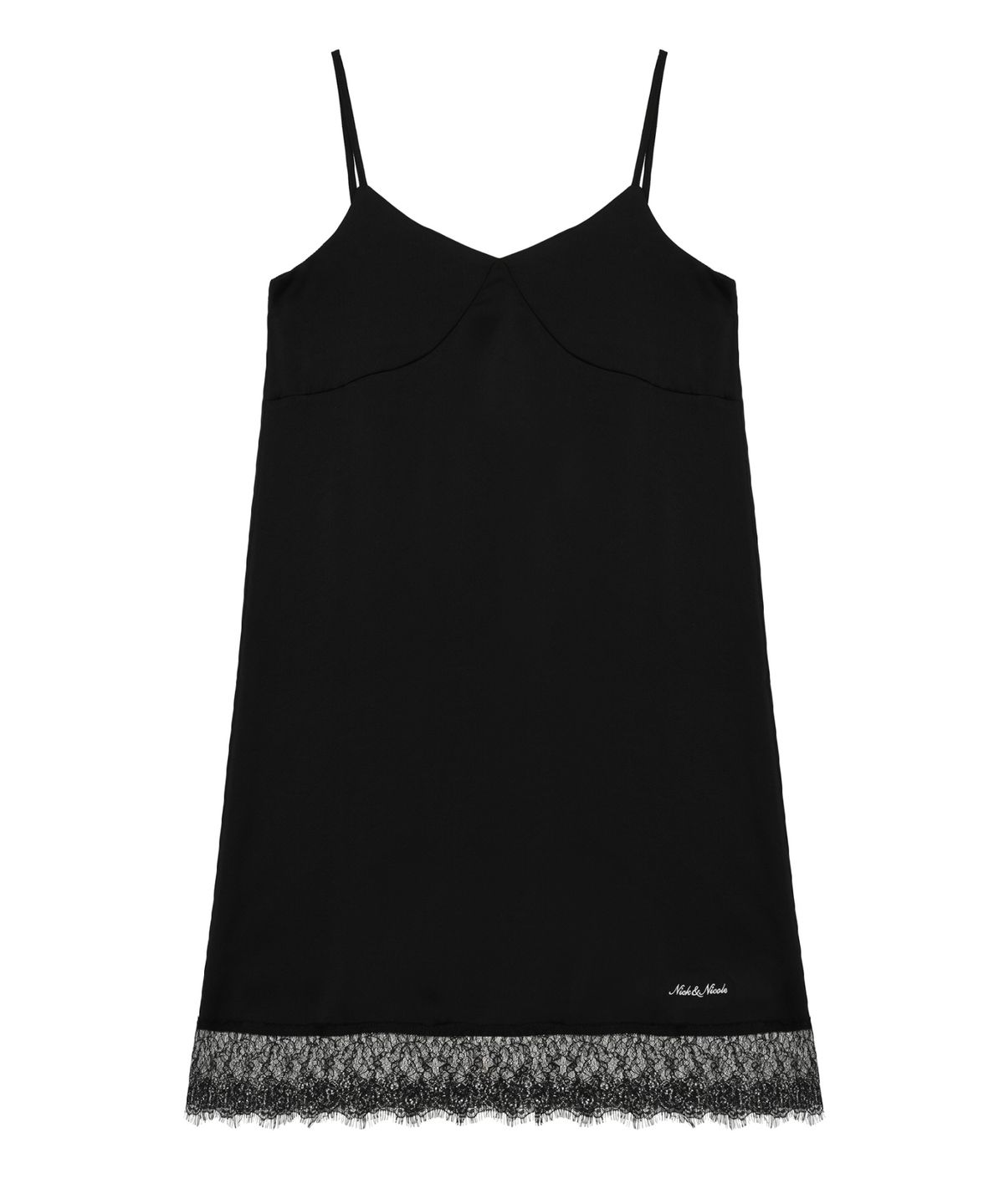 닉앤니콜(NICK&NICOLE) SATIN LACE SLIP DRESS_BLACK