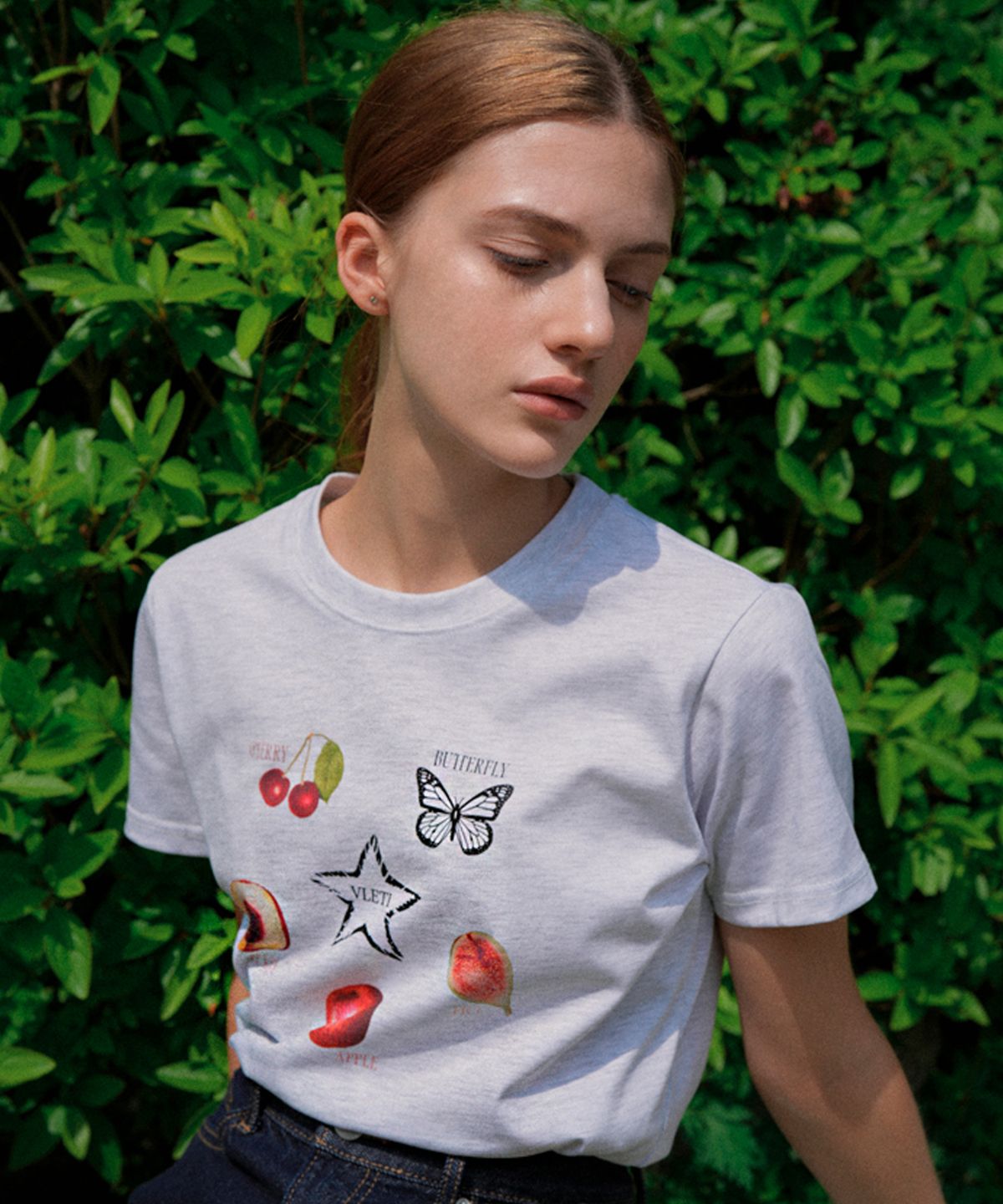 블레티(VLETI) Fruity Artwork T-shirt (back melange)