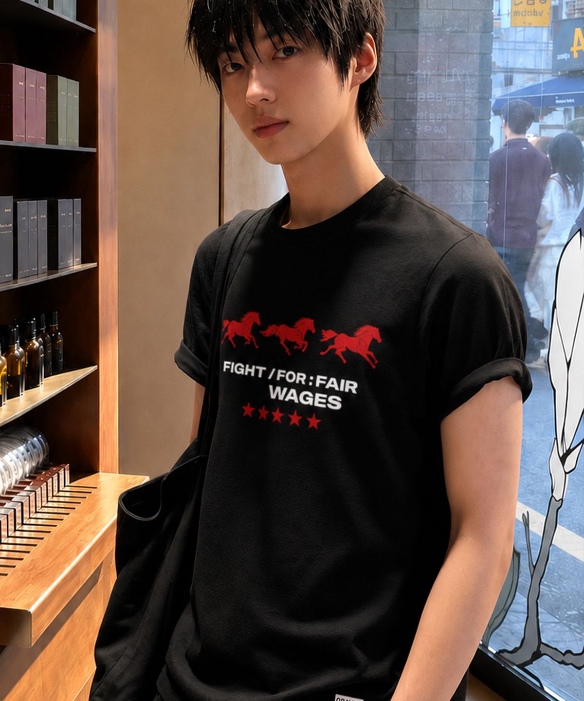 그레이버 오디너리(GRAVER ORDINARY) [ODNR UNISEX]Runing horse 반팔 티셔츠_3color