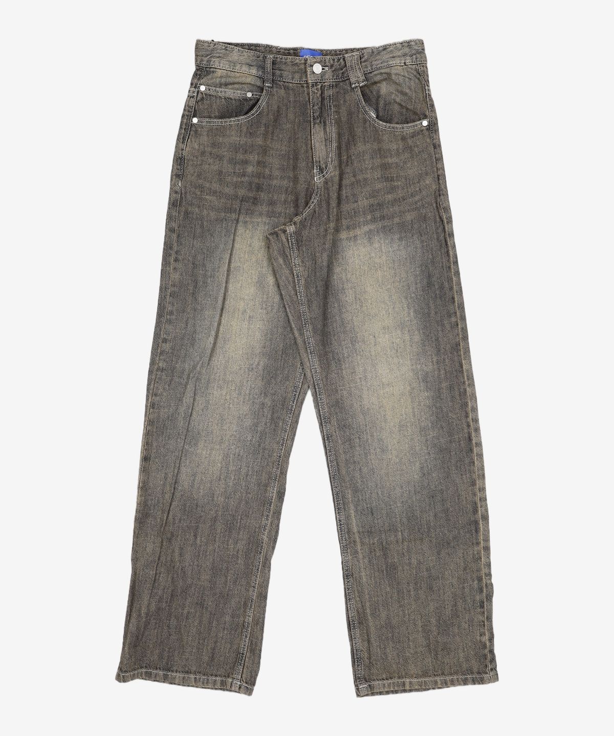 데케트(DECET) [린넨라이크]Linen Like Mid Rise Wide Jeans DCPT039RustGreen 28