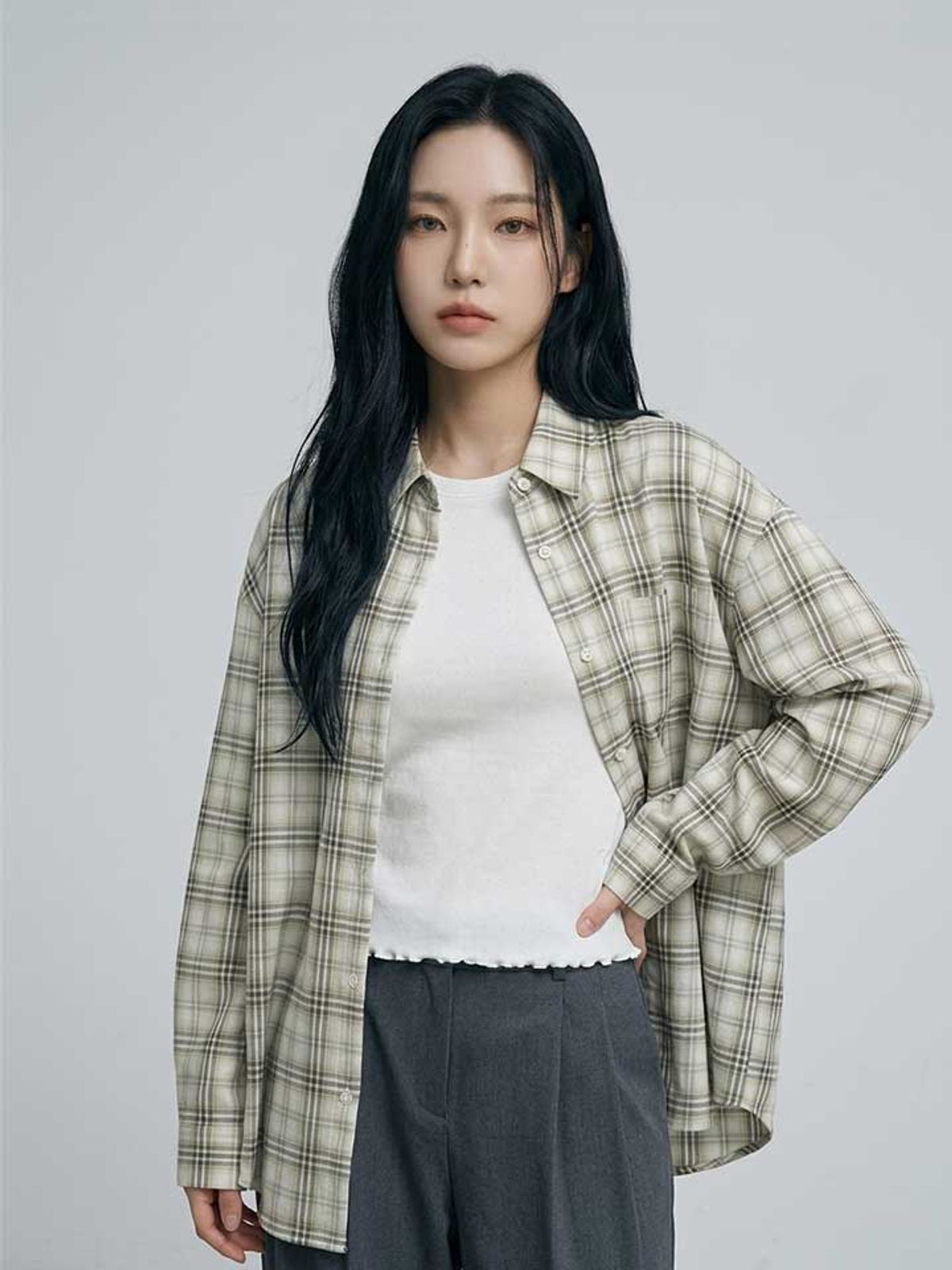 행텐(HANGTEN) 여성 체크 스탠다드 코튼 셔츠_112(10580-120-602-09)
