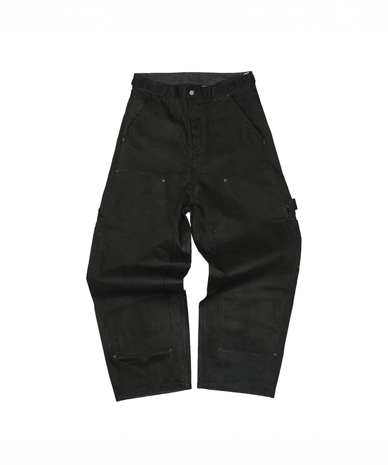 [GRAILZ X KOIN SEOUL] CARPENTER RAW PANTS [COATED BLACK]
