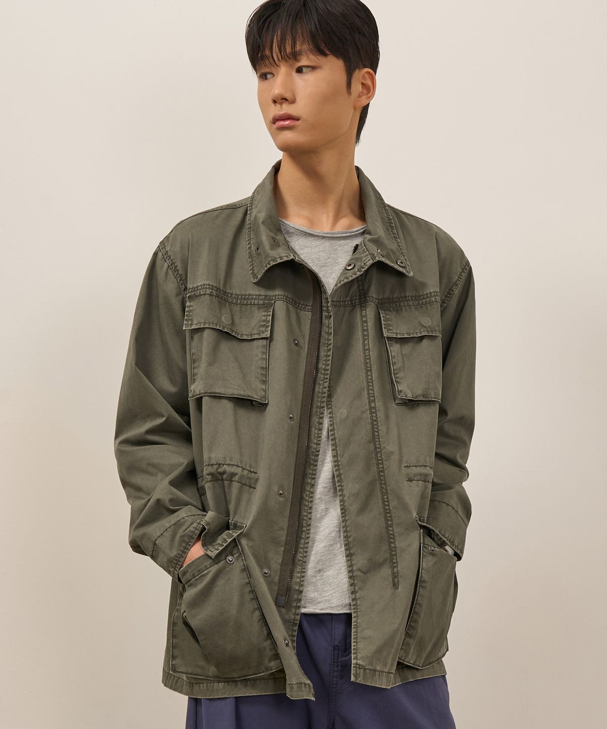 토피(TOFFEE) 워시드 코튼 필드 자켓 (KHAKI GRAY)