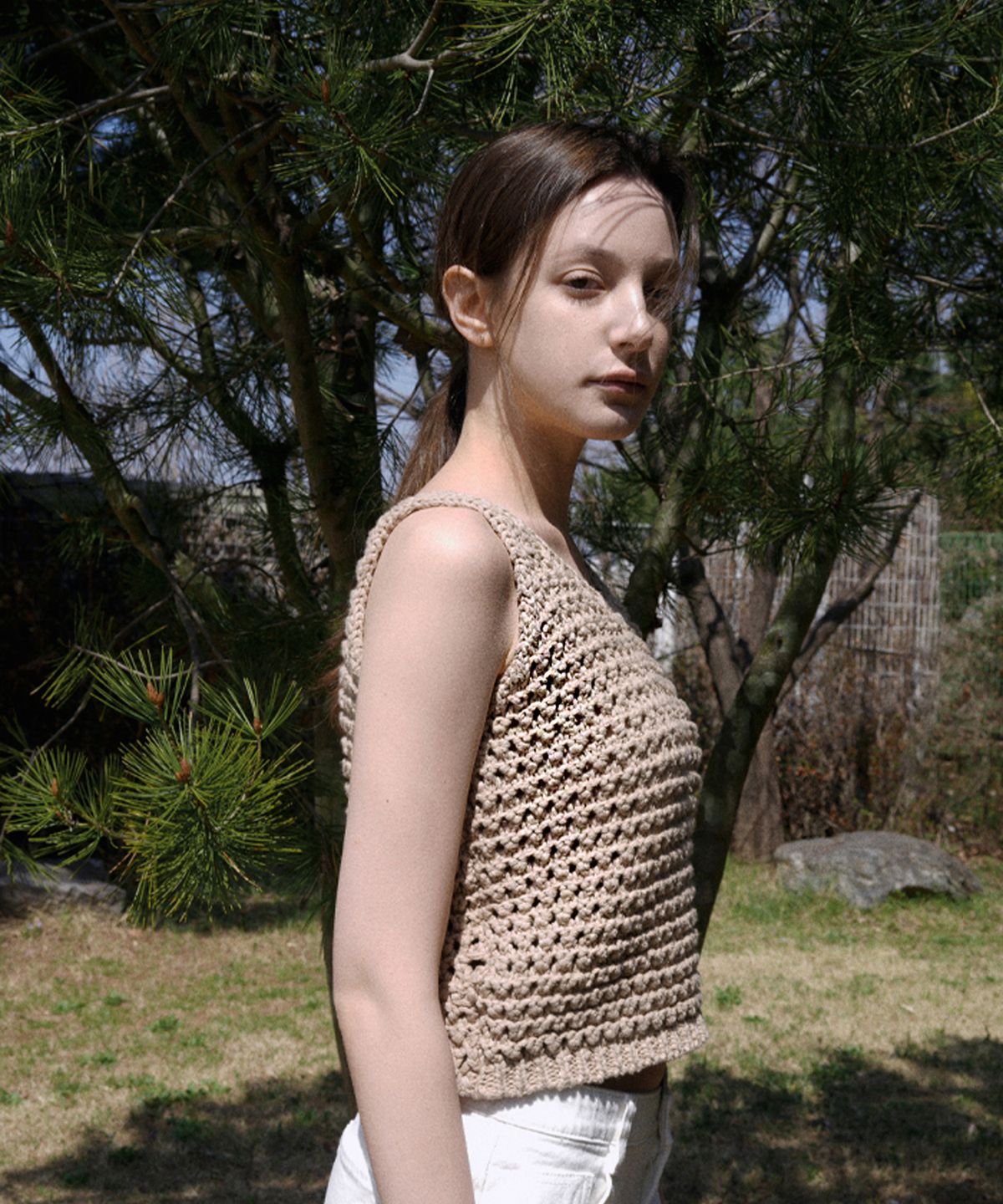 블레티(VLETI) Cotton Skacy Knit Sleeveless (beige)