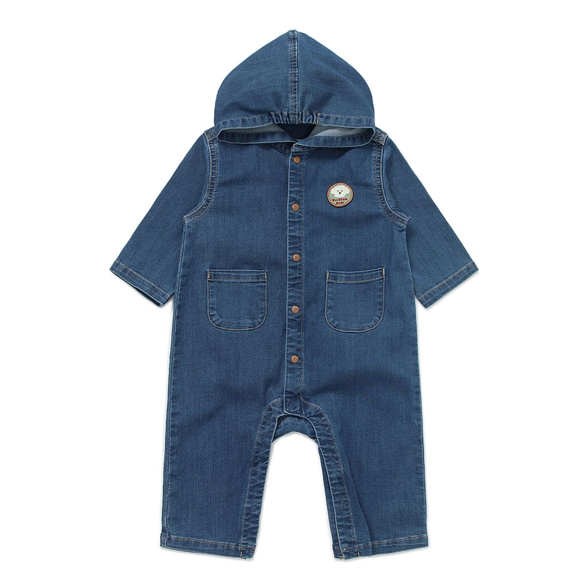 블루독 베이비(BLUEDOGBABY) 후드 데님 우주복 (45A13-601-01)