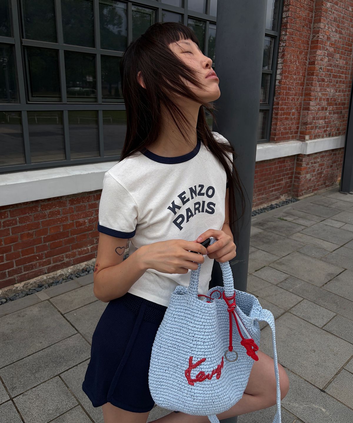 겐조(KENZO) 여성 프리 컬렉션 스몰 바스켓 백_K263AOA104LBX