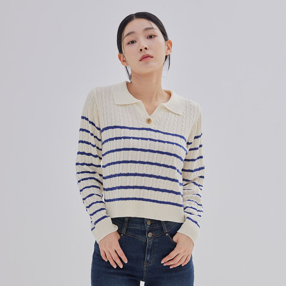 잠뱅이(JAMBANGEE) 여성) 모로코 단가라 니트_BN3WSW553-IV